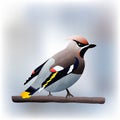 Waxwing bird vector illustration Royalty Free Stock Photo