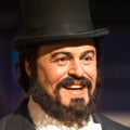 Waxwork of Luciano Pavarotti on display at Madame Tussauds on January 29, 2016 in Bangkok, Thailand.