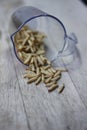 Waxworms in a measuring cup Royalty Free Stock Photo