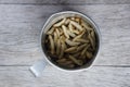Waxworms in a measuring cup Royalty Free Stock Photo
