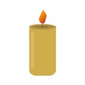 Waxy candle icon isolated of white background. Candle for birthday, memorial. Isometric design. Cartoon vector