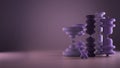 Waxy candles in the shape of hourglass, abstract shapes, organic composition, purple pastel colored background, concept of passing