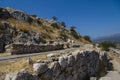 Way on Archeological site Mycenae in Greece Royalty Free Stock Photo