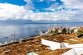 On the way on the city levadas of Funchal with a fantastic view on the Atlantic Ocean Royalty Free Stock Photo