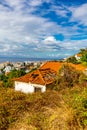 On the way on the city levadas of Funchal with a fantastic view on the Atlantic Ocean Royalty Free Stock Photo