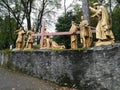 Way of the cross in Lourdes on the south of France Royalty Free Stock Photo