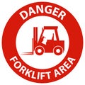 2-Way Danger Forklift Area Sign On White Background