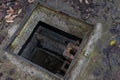 Way down into a Sewage Manhole Royalty Free Stock Photo