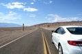 Car driving in desert California Royalty Free Stock Photo