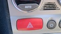 4-way flasher red button inside the car Royalty Free Stock Photo