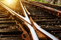 The way forward railway in the dusk Royalty Free Stock Photo