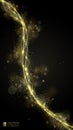 Way of gold dust. Wave golden sparkling confetti Royalty Free Stock Photo