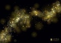 Way of gold dust. Wave of sparkling particles. Royalty Free Stock Photo