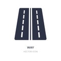 way icon on white background. Simple element illustration from Transport concept Royalty Free Stock Photo