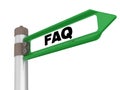 Way mark labeled with the word FAQ Frequently Asked Questions Royalty Free Stock Photo