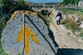 Way Marking sign on Trail of the Way of St James Pilgrimage Trail Camino de Santiago - sep 2022