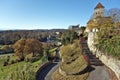 Way from Medieval Sauveterre-de-Bearn village down to Oloron riv