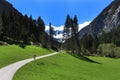 Way through mountain landscape in Stillup Valley Austria Tyrol Royalty Free Stock Photo