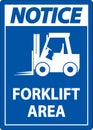 2-Way Notice Forklift Area Sign On White Background