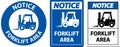 2-Way Notice Forklift Area Sign On White Background