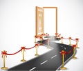 Way with opened door. Vector Royalty Free Stock Photo