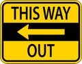This Way Out Left Arrow Sign On White Background Royalty Free Stock Photo