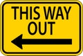 This Way Out Left Arrow Sign On White Background Royalty Free Stock Photo