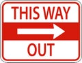This Way Out Right Arrow Sign On White Background Royalty Free Stock Photo