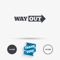 Way out right sign icon. Arrow symbol.