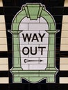 Way Out Sign On The Wall Tiles In London Underground Station