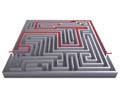 Way pass intricacy labyrinth isometric maze background 3d design template vector illustration Royalty Free Stock Photo