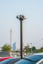 4 way round CCTV in the car park Royalty Free Stock Photo