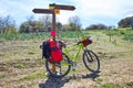 Way of Saint James from Atapuerca to Burgos bike Royalty Free Stock Photo