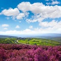 The way of Saint James in Leon pink mountains Royalty Free Stock Photo