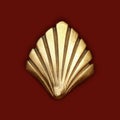 Way of Saint James symbol shell golden metal Royalty Free Stock Photo