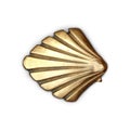 Way of Saint James symbol shell golden metal