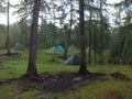 The tourist camp on their own going to pass the Shumak in Buryatia