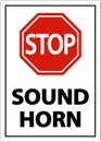 2-Way Stop Sound Horn Sign On White Background