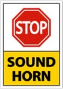 2-Way Stop Sound Horn Sign On White Background