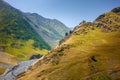 The way to Atsunta pass, Tusheti, Georgia Royalty Free Stock Photo