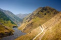 The way to Atsunta pass, Tusheti, Georgia Royalty Free Stock Photo