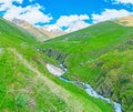 The way to Chaukhi Mountain Range