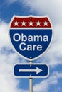 Way to get the Obama Care Road Sign Royalty Free Stock Photo