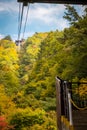 Way to going to mountain in Lake Kawaguchiko in Autumn season, Japan.