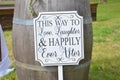 This way to love laughter & happily ever after Royalty Free Stock Photo