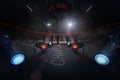 Way to mma arena on crowded stadium under lights Royalty Free Stock Photo