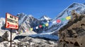 Way to mount everest b.c., Khumbu glacier, Himalayas Royalty Free Stock Photo