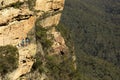 Way to National Pass near Wentworth Falls as viewed from Fletchers Lookout, near Katoomba, Blue Mountain, Sydney Royalty Free Stock Photo