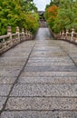 The way to the Otani Hombyo mausoleum over the Entsu Bridge. Kyoto. Japan Royalty Free Stock Photo