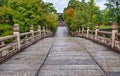 The way to the Otani Hombyo mausoleum over the Entsu Bridge. Kyoto. Japan